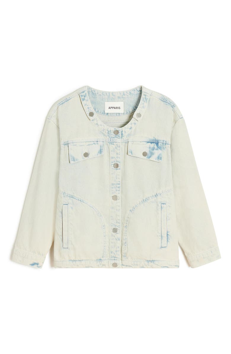 Apparis Barlow Scoop Neck Denim Jacket, Alternate, color, 