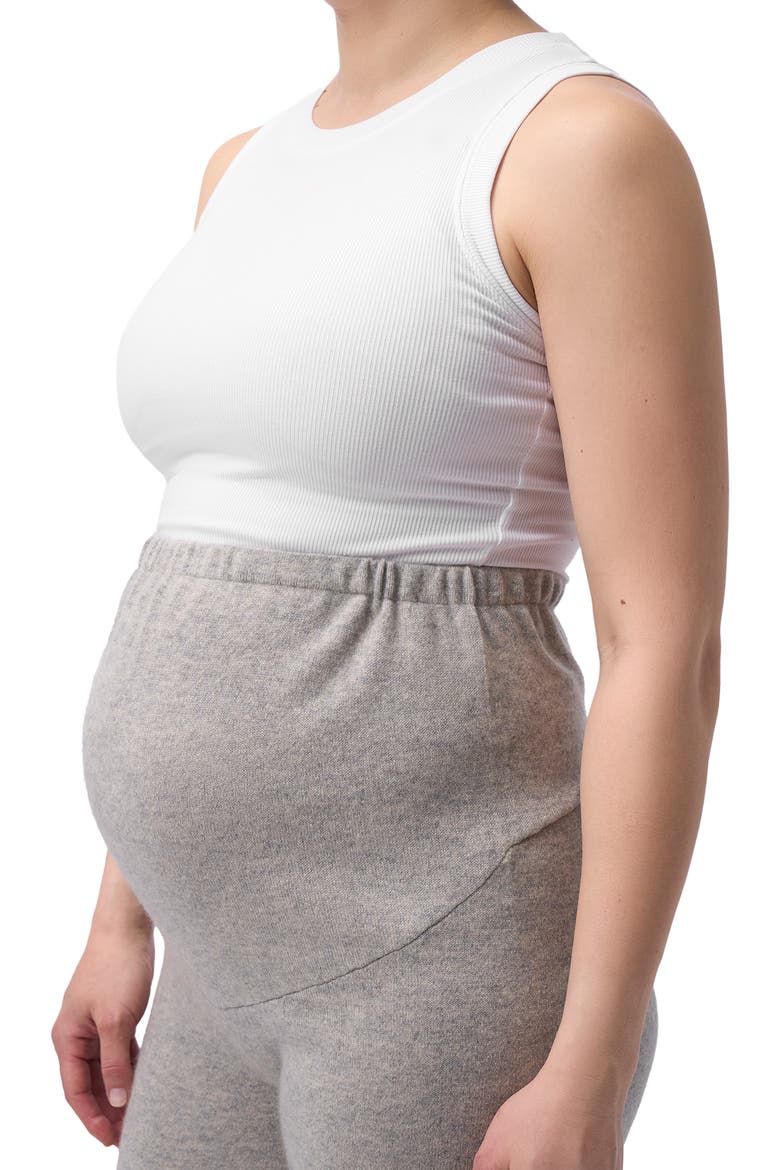 Wide-Leg Knitted Maternity Cashmere Pants, Alternate, color, dawn blue