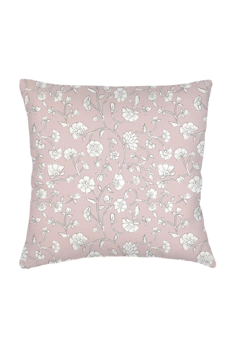 Jaipur Floral Linen Pillow with Down Insert, Main, color, Brown