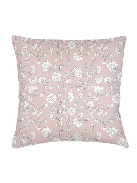 Jaipur Floral Linen Pillow with Down Alternative Insert