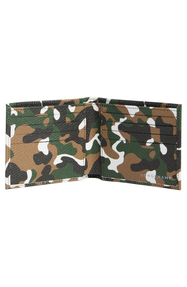 Longchamp Camo Bifold Wallet, Alternate, color, Khaki