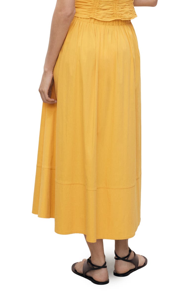 MANGO Sunny Cotton Blend Skirt, Alternate, color, Mustard