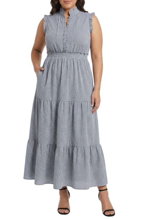 Ruffle Trim Tiered Maxi Dress (Plus)
