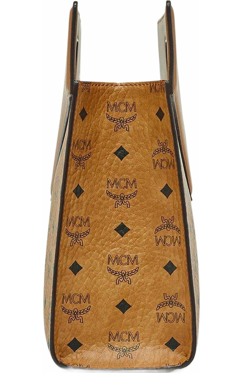 MCM Diamond Tote in Visetos Leather Mix, Alternate, color, Cognac