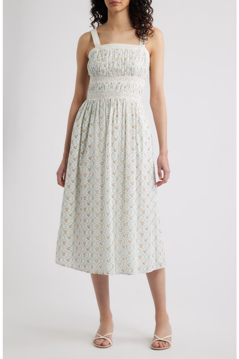 Kimiko Midi Dress, Main, color, PEACH PEONY