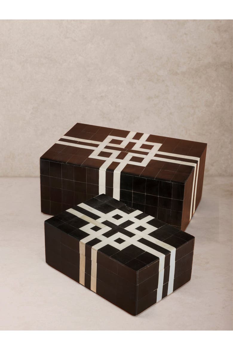 Bindra Decorative Boxes, Set of 2, Main, color, Black