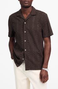Madewell Short Sleeve Button-Up Shirt in Embroidered Cotton