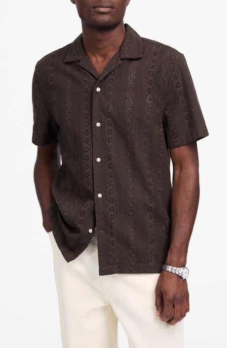 Madewell Short Sleeve Button-Up Shirt in Embroidered Cotton