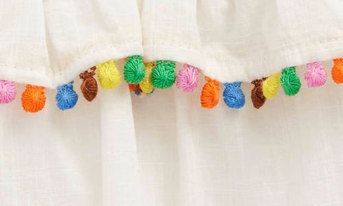 Mini Boden Kids' Pompom Accent Smocked Cotton Tank