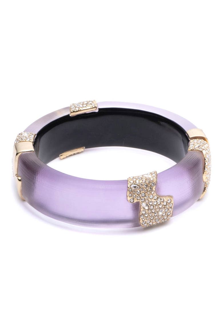 Crystal Encrusted Lucite® Hinge Bracelet, Alternate, color, MULBERRY
