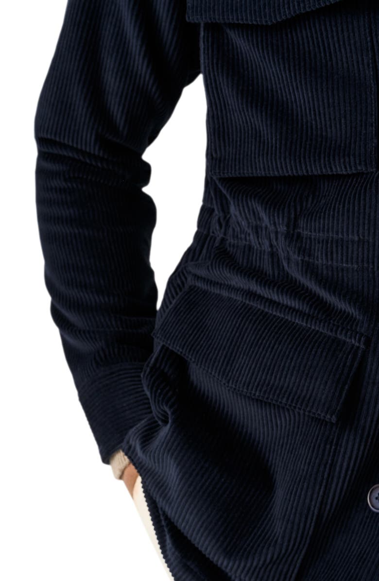 Eton Cotton Corduroy Button-Up Field Jacket, Alternate, color, Navy