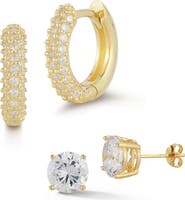 GLAZE JEWELRY Set of 2 14K Gold Plated Silver Earrings