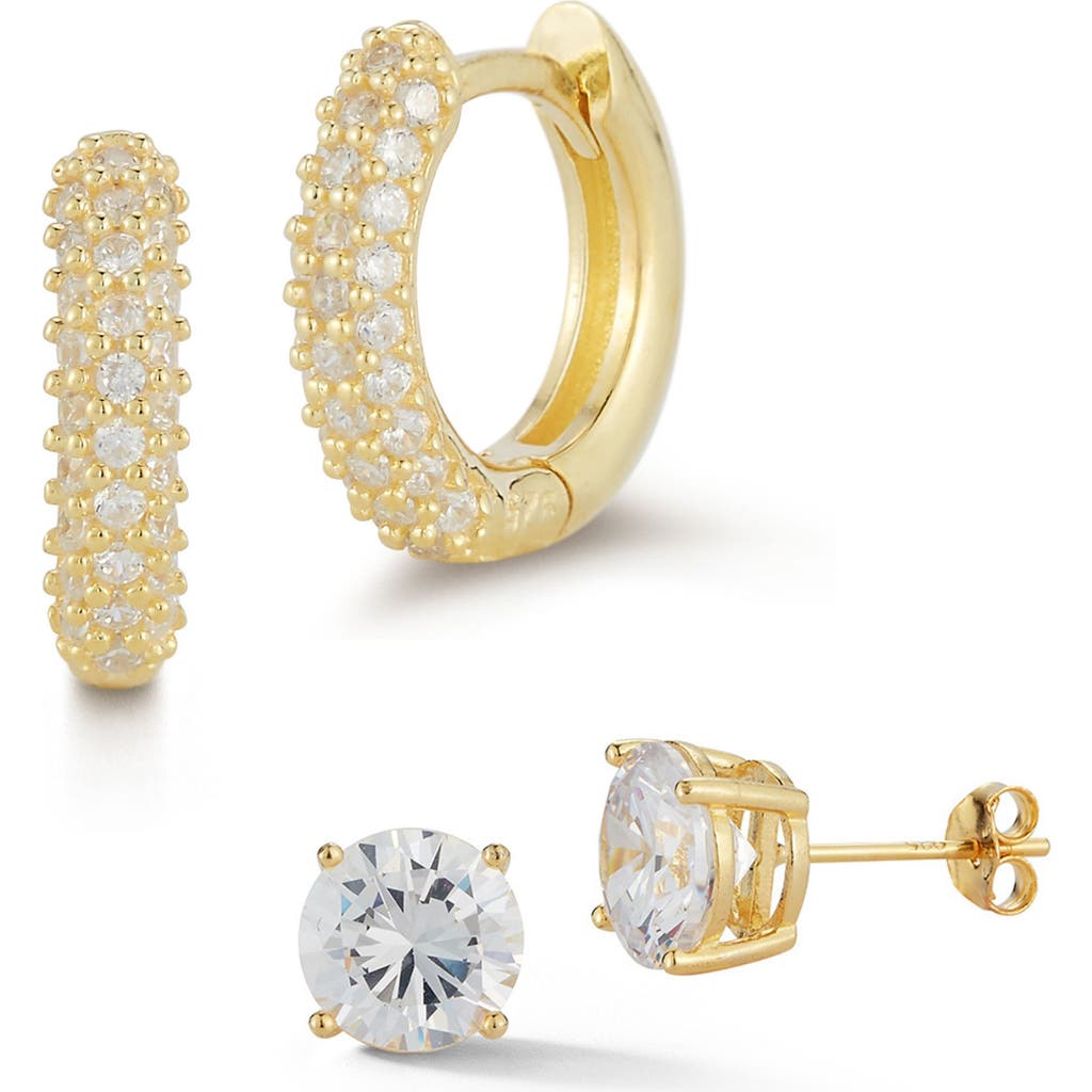 Glaze Jewelry Set Of 2 14k Gold Plated Silver Earrings In Gold