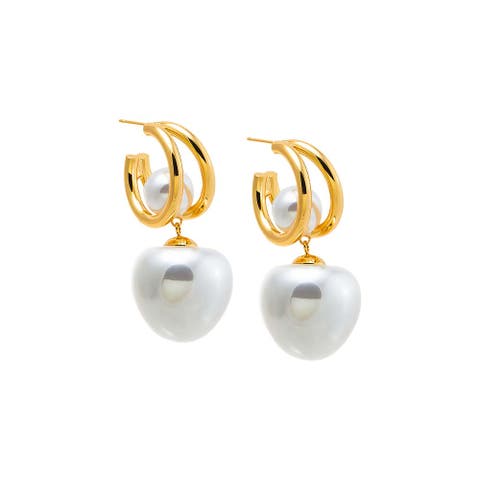 Modern Pearl Drop Earring