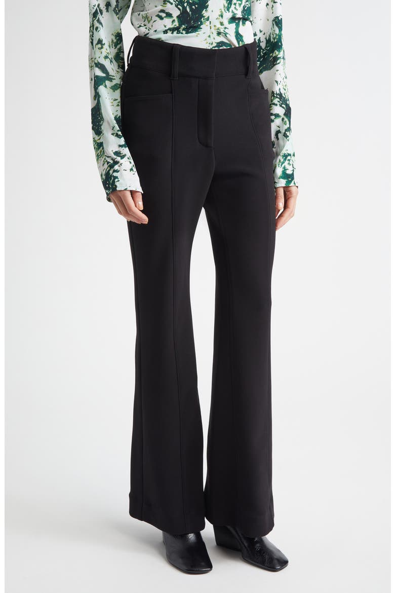 Kalea Compact Stretch Crepe Pants, Main, color, BLACK