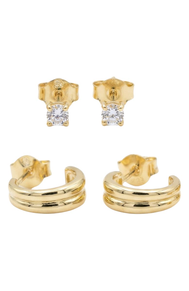 ARGENTO VIVO Set of 2 Earrings, Alternate, color, Gold