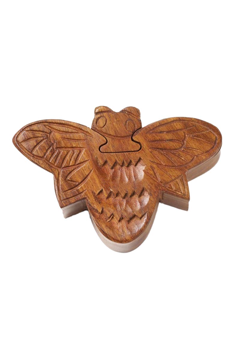 Matr Boomie Bee Puzzle Box - Handcrafted Sheesham Wood, Main, color, Brown