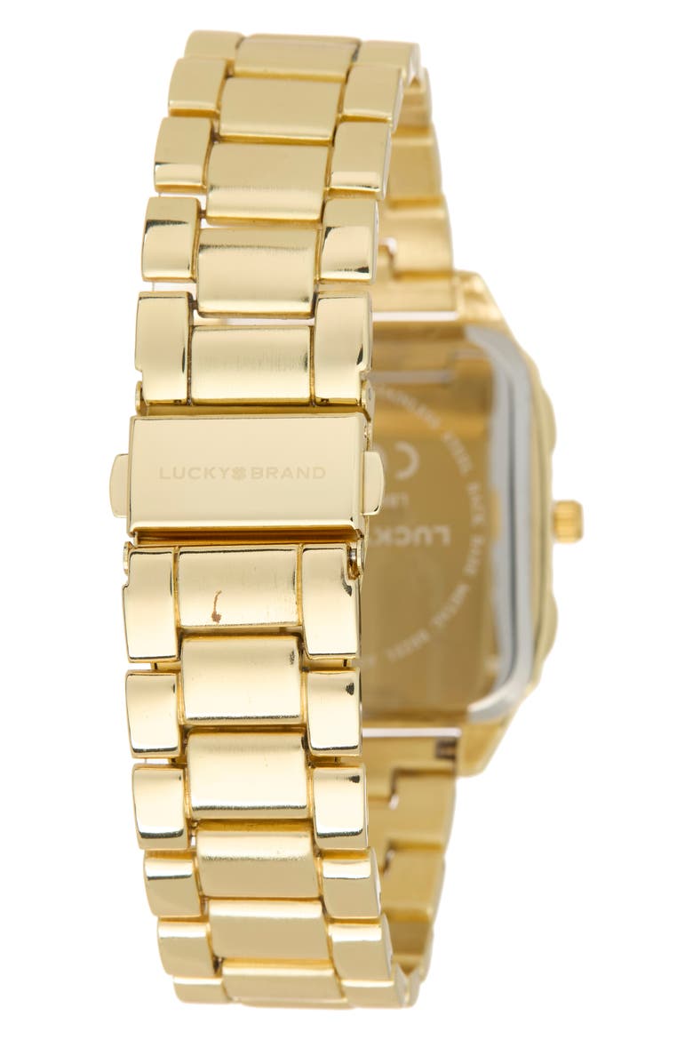 Square Bracelet Watch, Alternate, color, GOLD/ BLACK