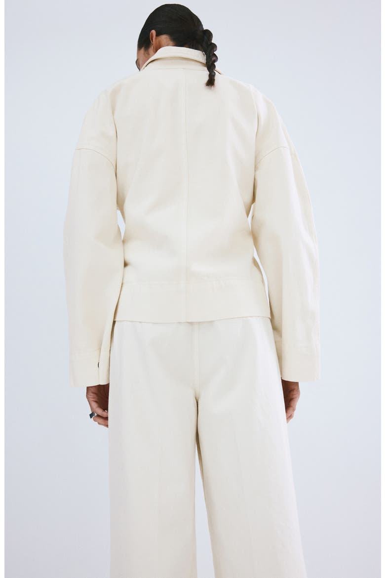 Belted Denim Trench Coat, Alternate, color, OFF WHITE
