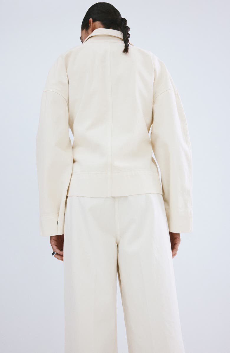 MANGO Belted Denim Trench Coat, Alternate, color, Off White