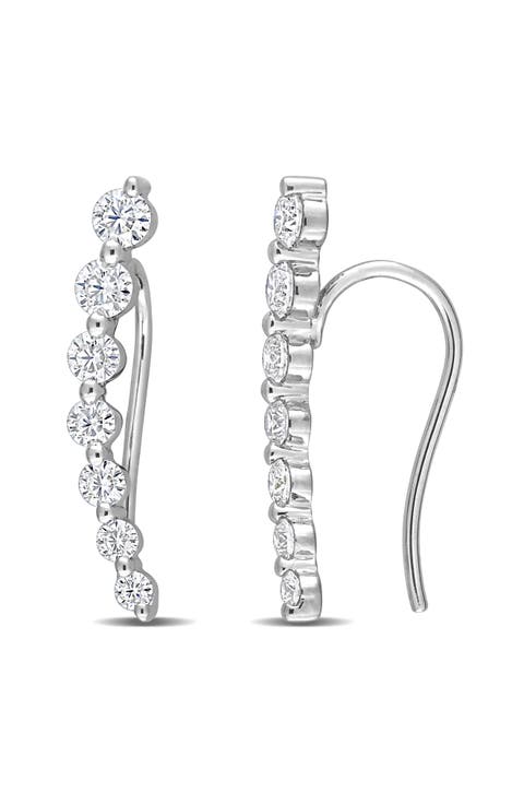 Lab-Created Moissanite Ear Crawlers