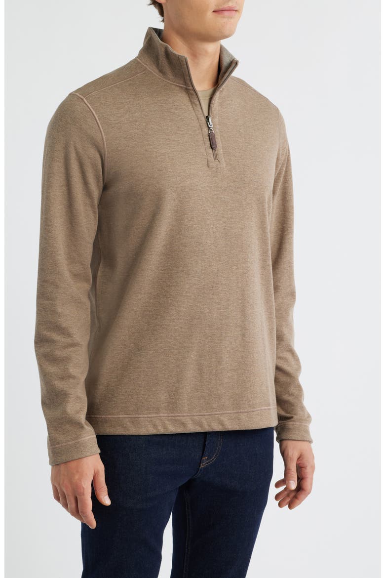 Icon Reversible Quarter Zip, Alternate, color, OATMEAL/ LIGHT GRAY