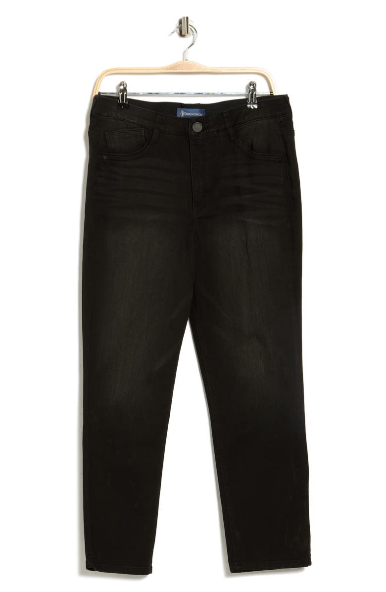 Democracy 'Ab'Solution High Waist Straight Leg Jeans, Main, color, Black