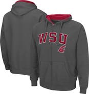 COLOSSEUM Men's Colosseum Charcoal Washington State Cougars Arch & Logo 3.0 Full-Zip Hoodie