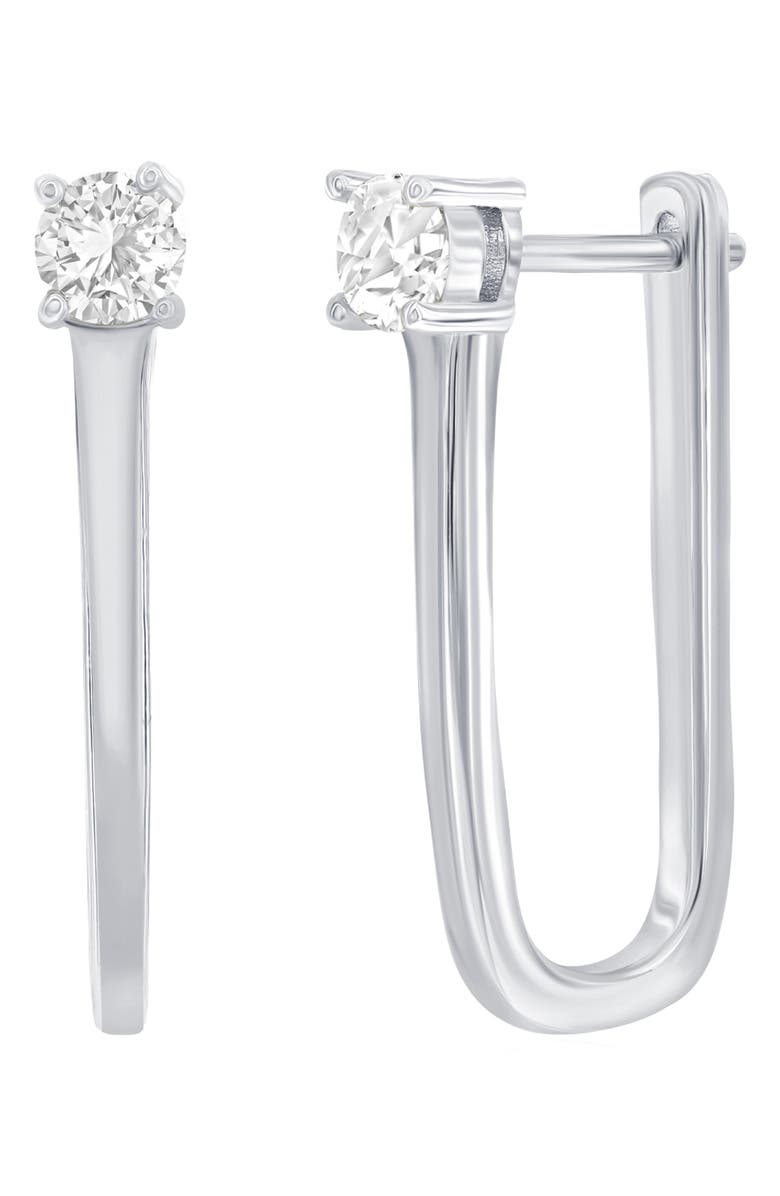 SIMONA Cubic Zirconia Hoop Earrings, Main, color, 