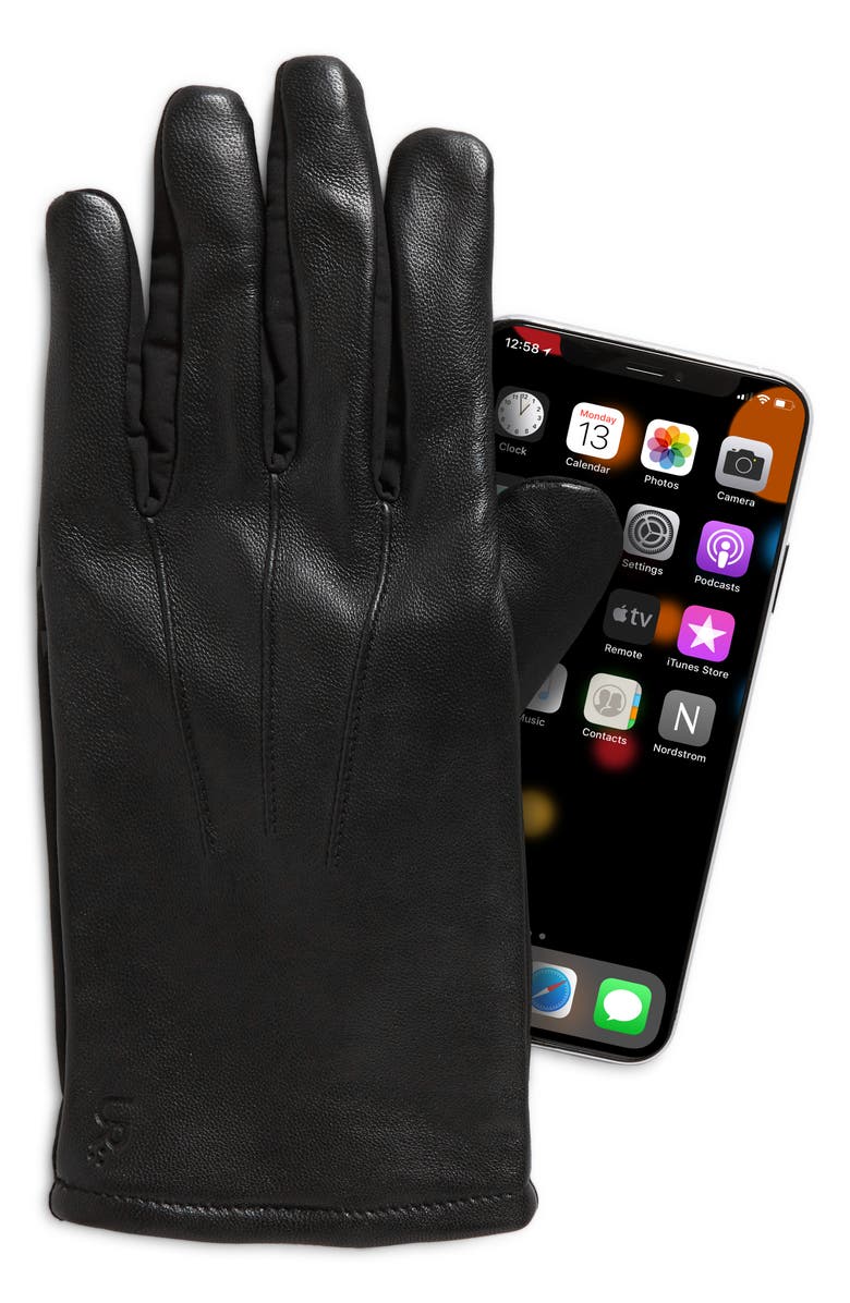 U|R Points Leather Glove, Alternate, color, Black