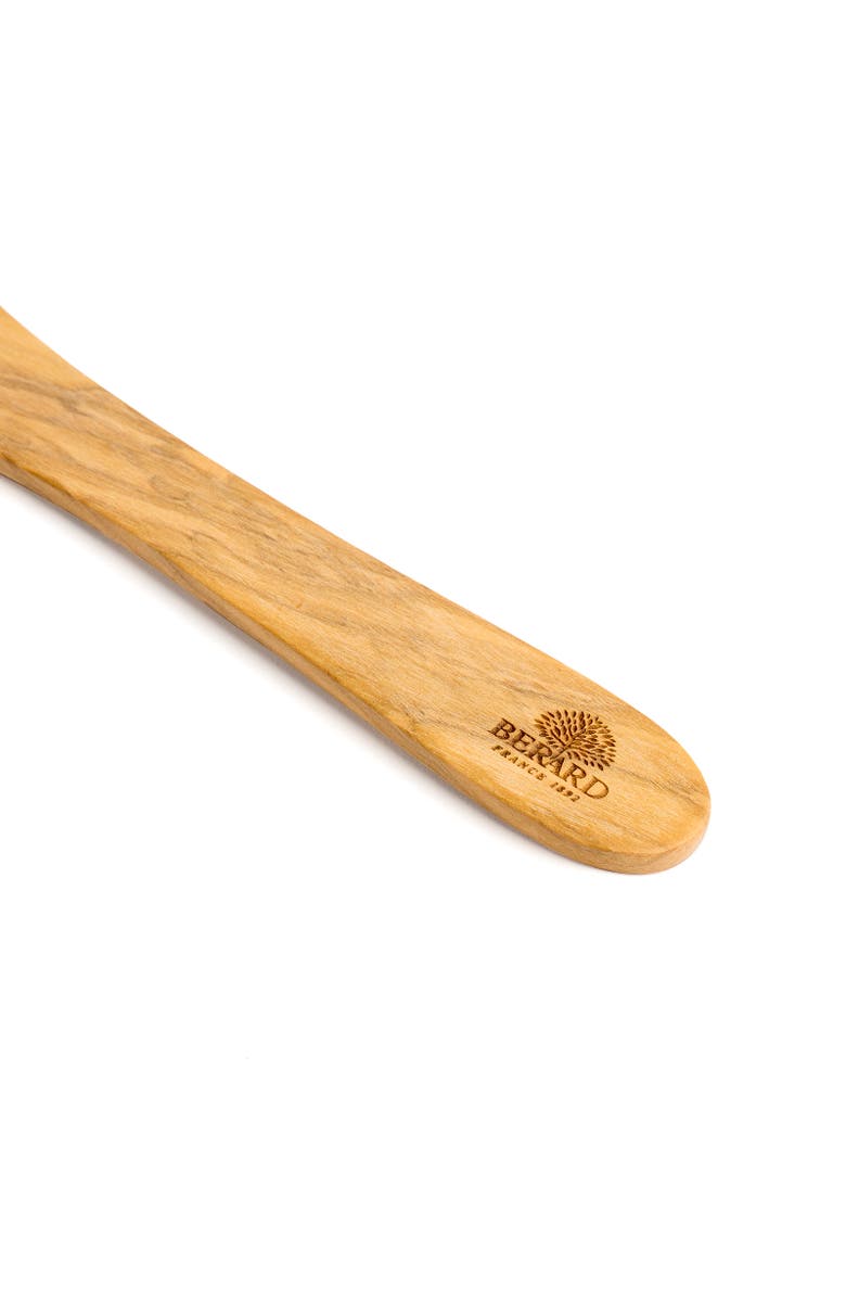 Berard Handcrafted Olive Wood 12 Inch Curved Slotted Spatula, Alternate, color, Brown