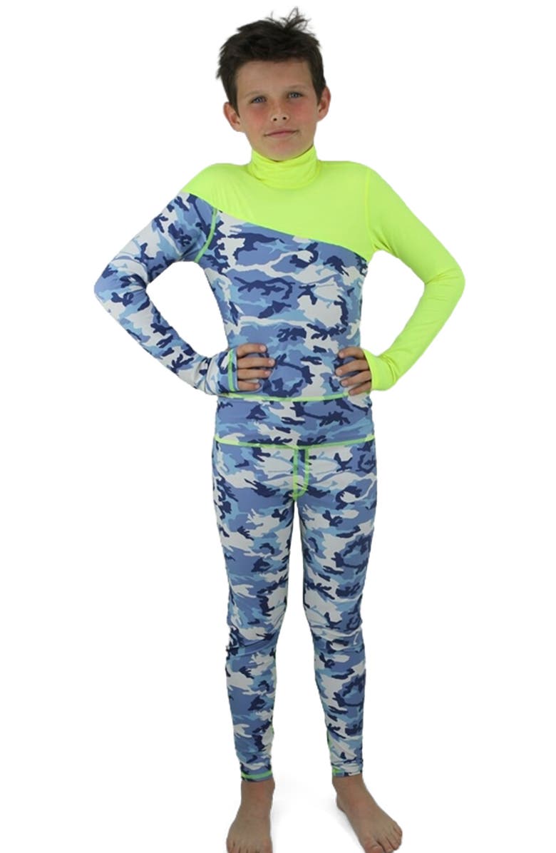 TUTUBLUE Boys' Full-Body One-Piece Swimsuit - UPF 50+, Main, color, Blue Camo
