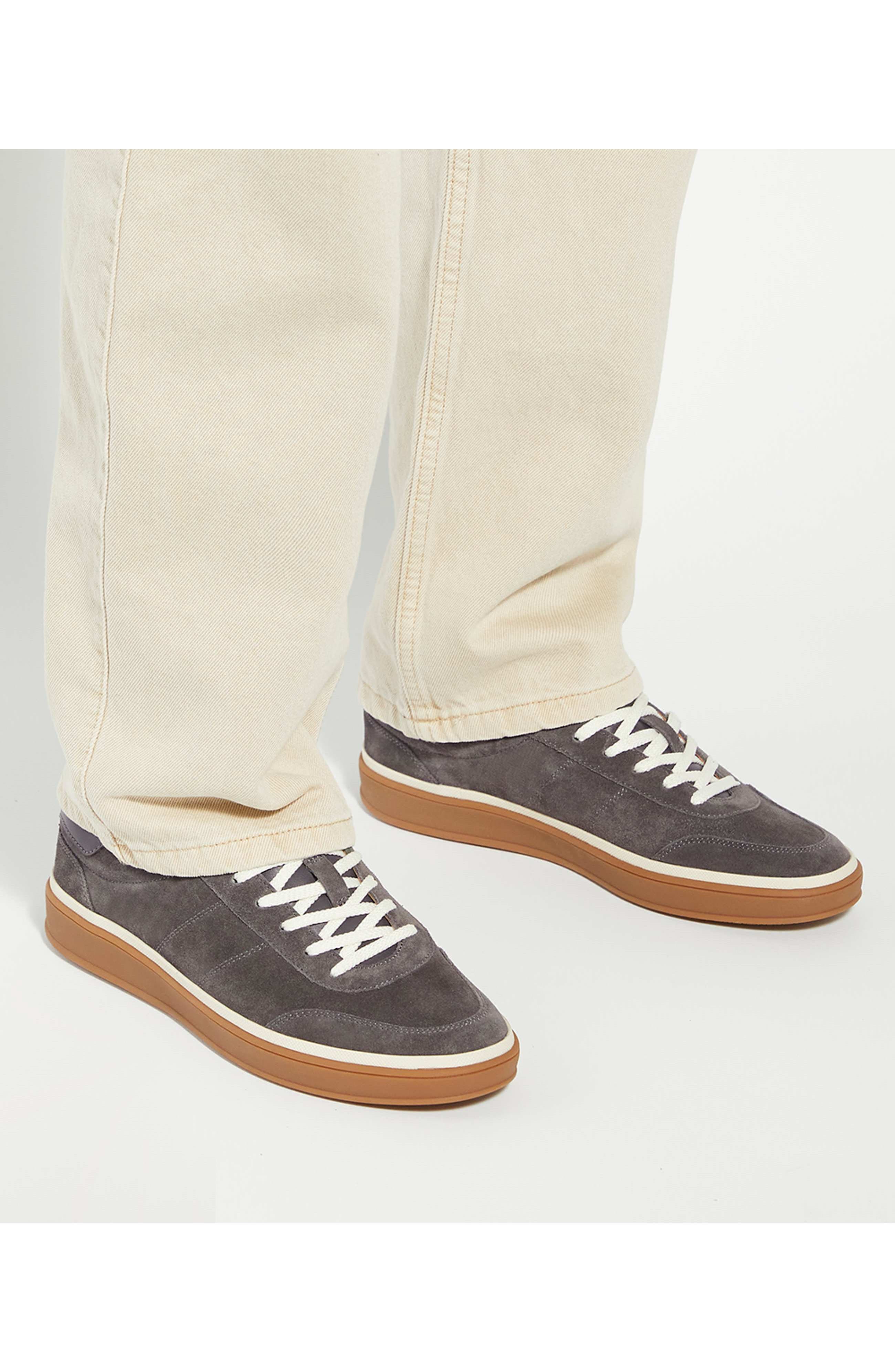 Dune London Tony Suede Low Top Sneaker, Alternate, color, Grey