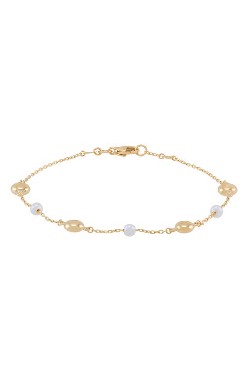 Frankie & Zoe Bead & Cultured Freshwater Pearl Station Bracelet In Gold