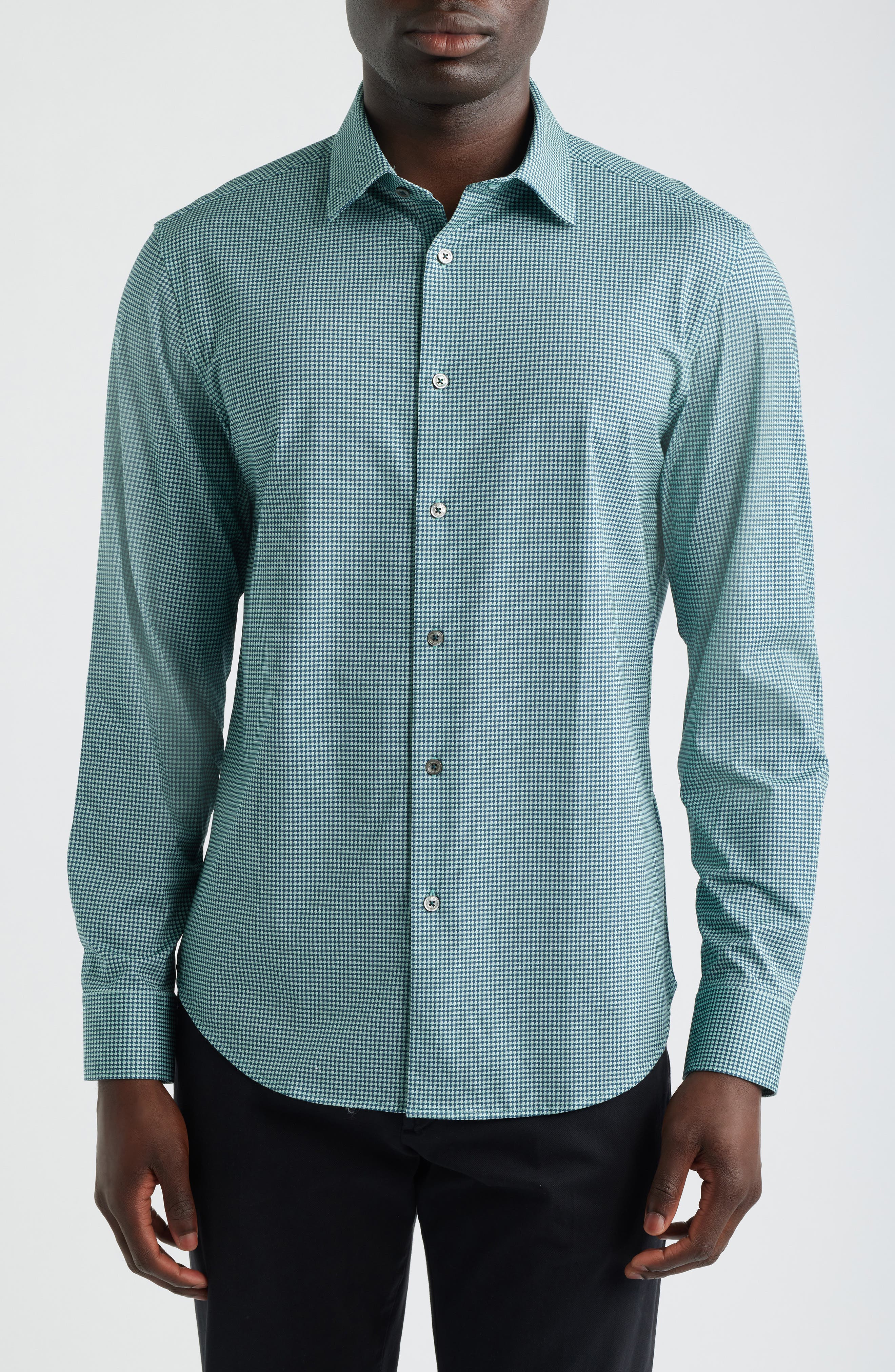 James OoohCotton Micropattern Button-Up Shirt - image 3