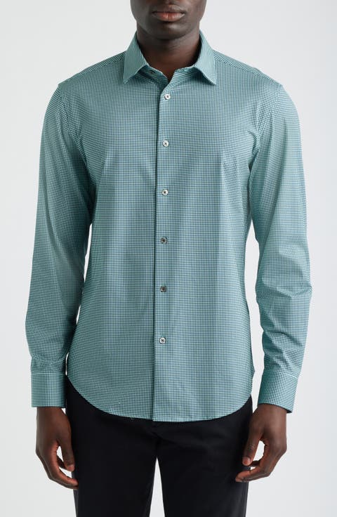 James OoohCotton® Micropattern Button-Up Shirt