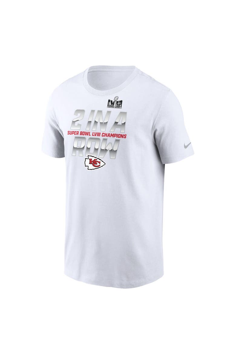 Men's Nike White Kansas City Chiefs Back-To-Back Super Bowl Champions T-Shirt, Alternate, color, White