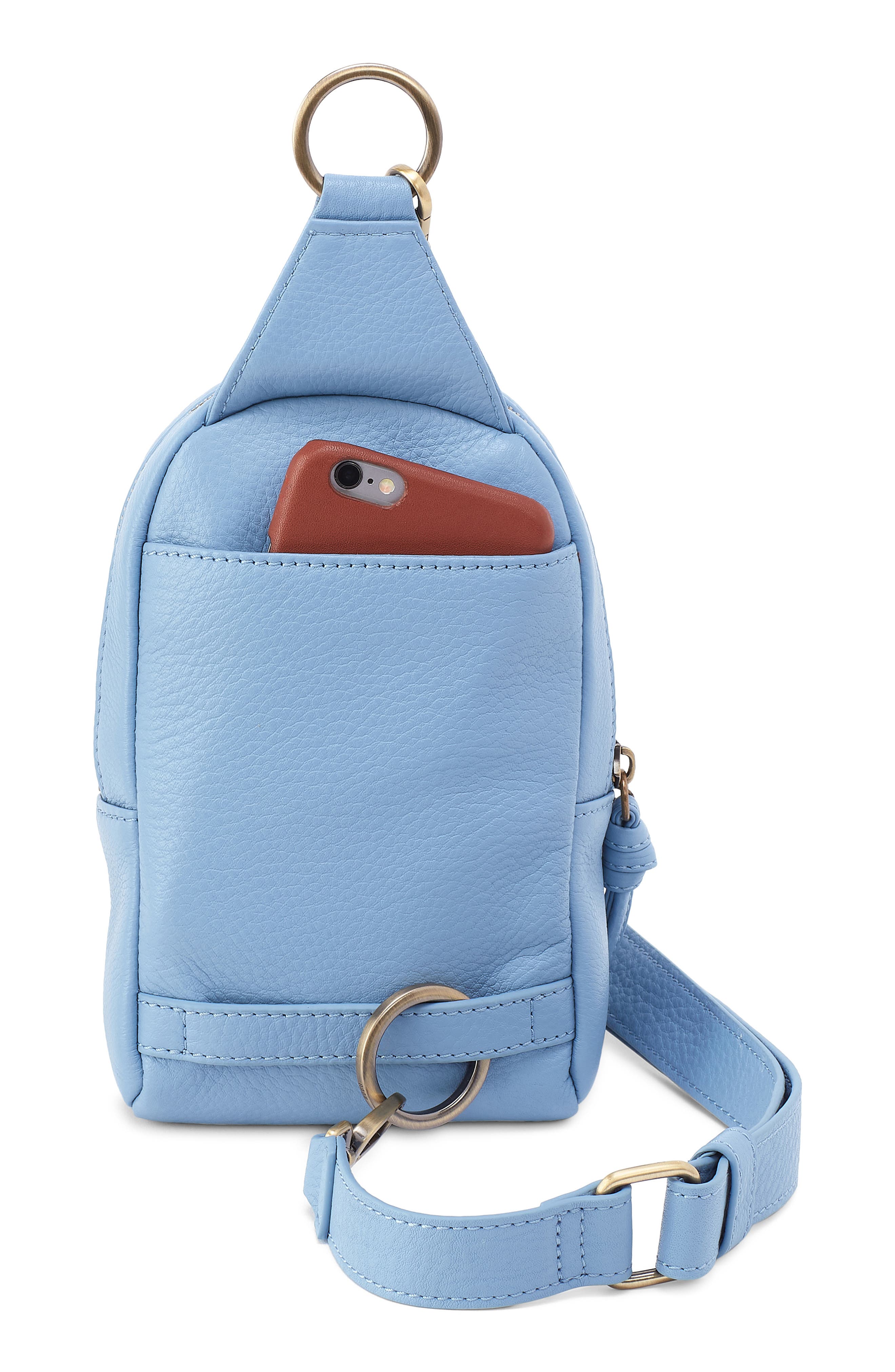 Small Cass Leather Sling Bag, Alternate, color, SEABREEZE