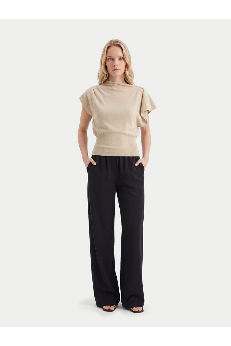 Cashmere Asymmetrical Top, Alternate, color, beige