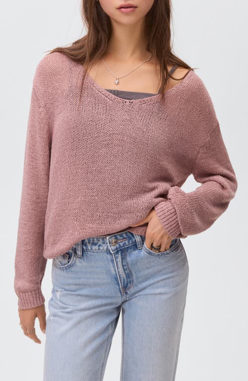 Mango Teen Open Stitch Crewneck Sweater In Pink