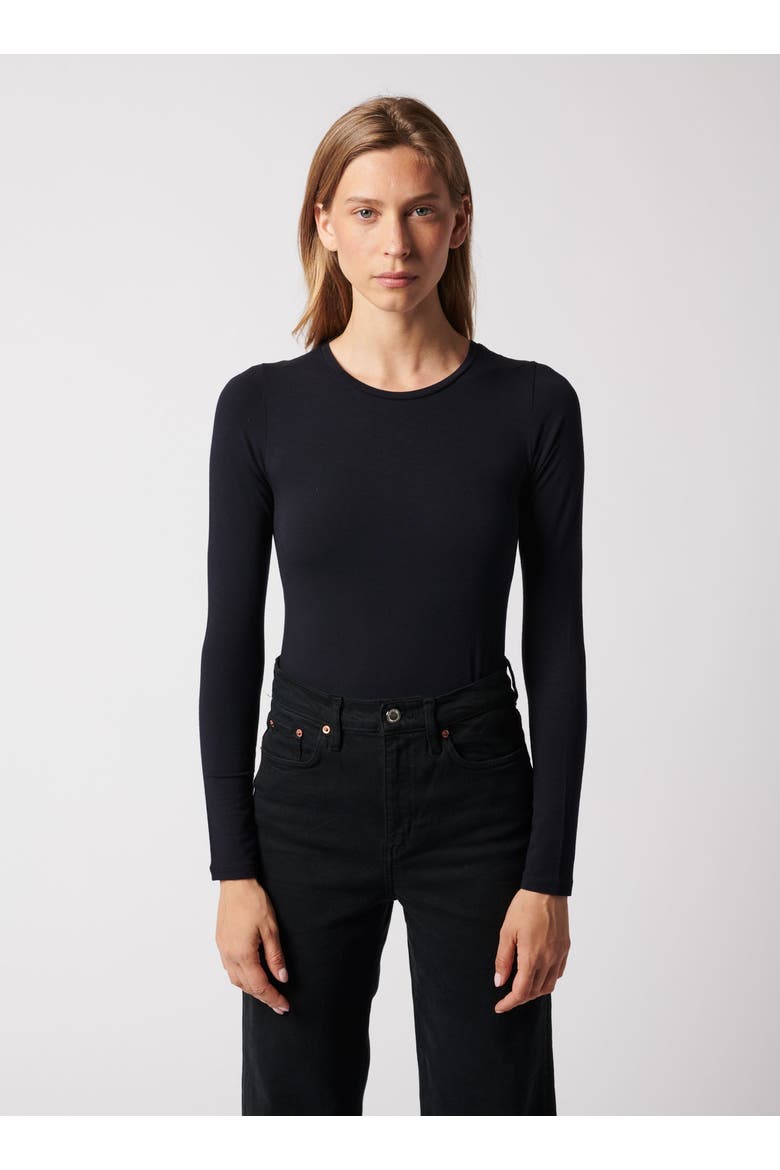 Soft Touch Long Sleeve Crewneck T-Shirt, Main, color, MARINE