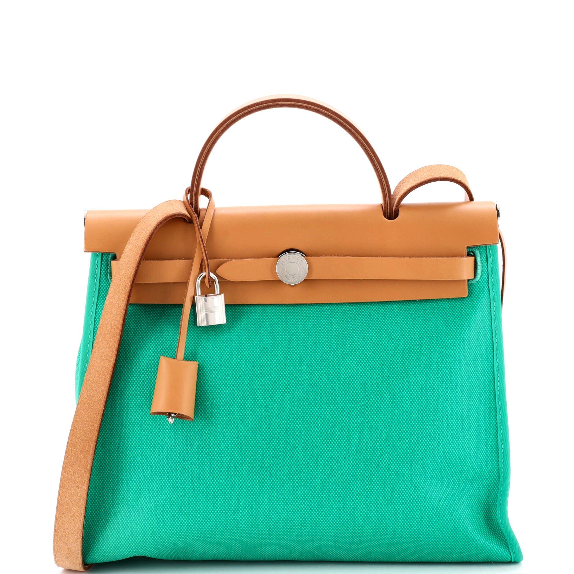 Herbag Zip Berline Vache Canvas and Leather 31, Main, color, Green