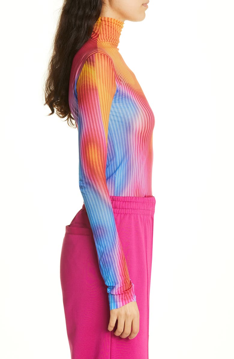 Acne Studios Gender Inclusive Body Heat Print Second Skin Funnel Neck Top, Alternate, color, 