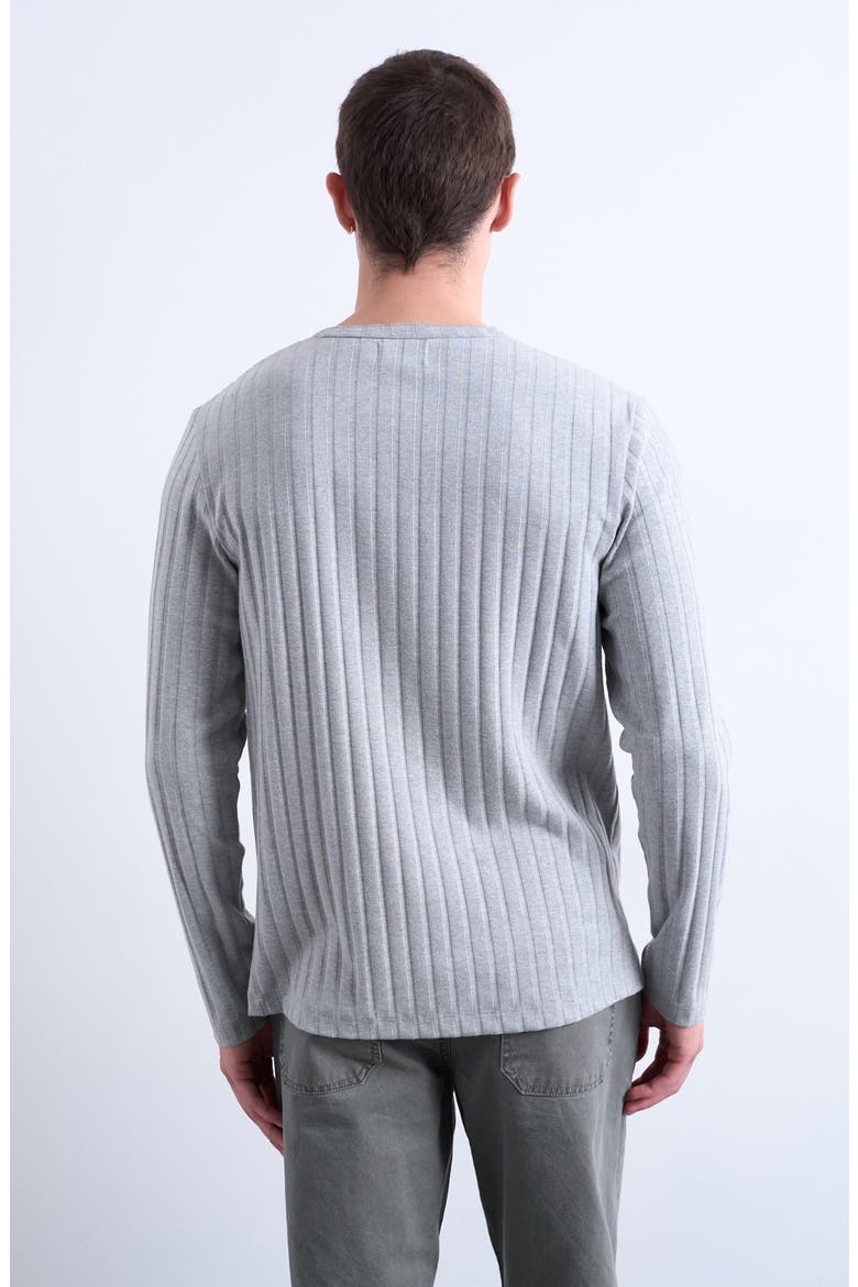 Long Sleeve Rib Henley, Alternate, color, GREY