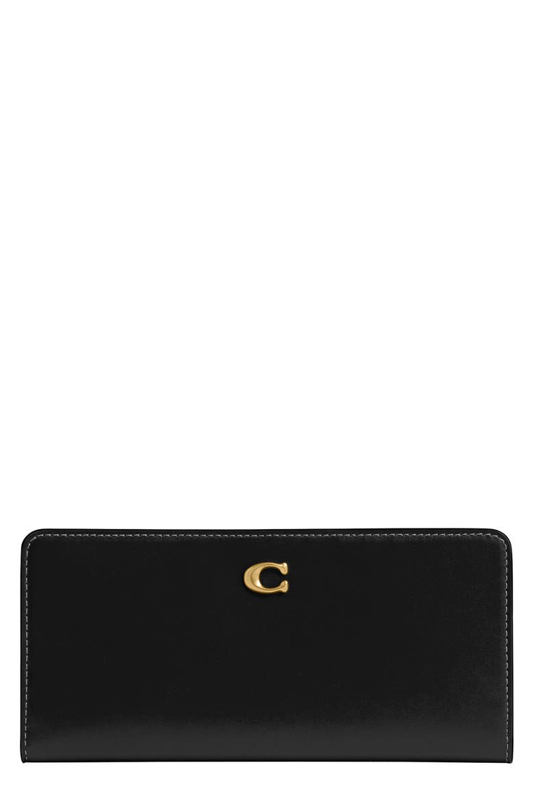 Refined Calf Leather Bifold Wallet, Main, color, BLACK