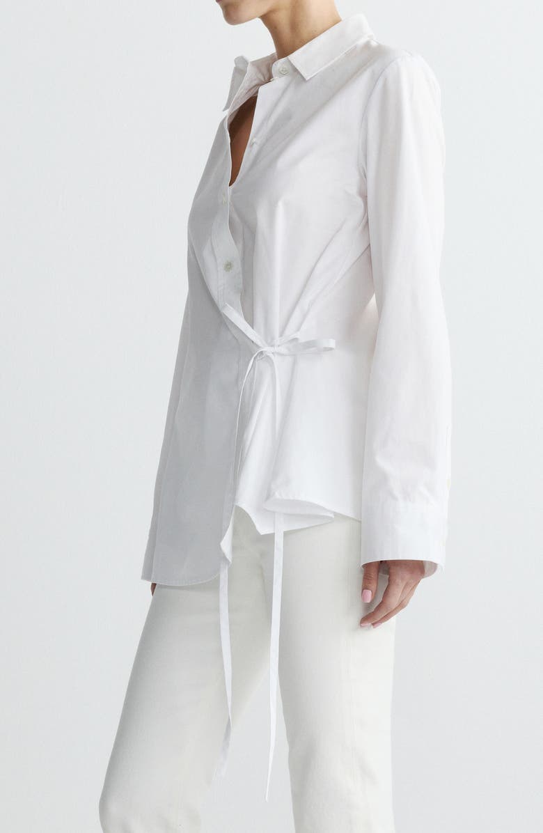 DL1961 Agnes Side Tie Cotton Button-Up Shirt, Alternate, color, Cloud