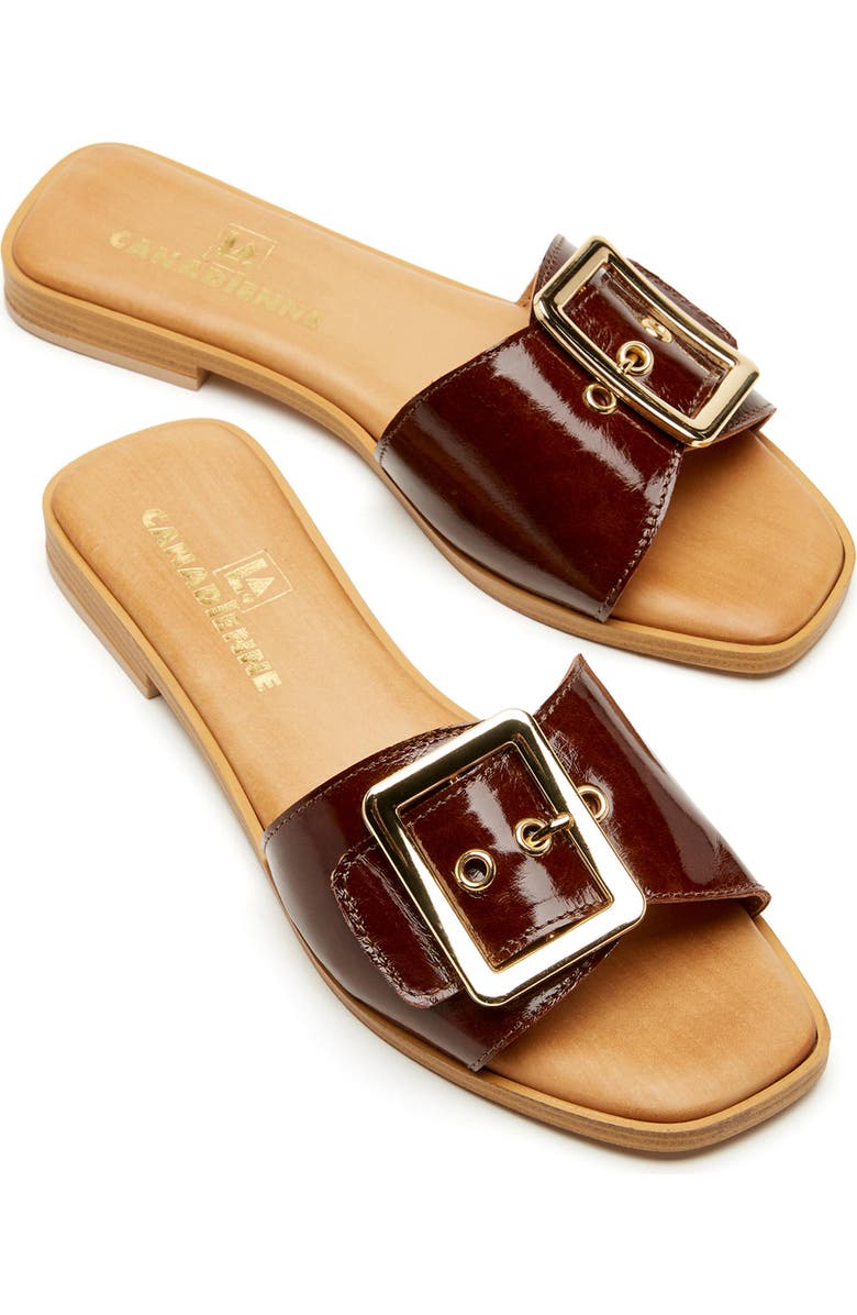 La Canadienne Stefan Waterproof Slide Sandal, Alternate, color, Brown Crushed