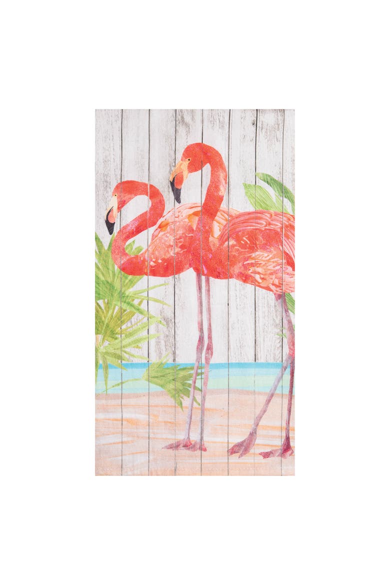 Paradise Flamingo Printed Flour Sack Kitchen Towel, Alternate, color, Blue