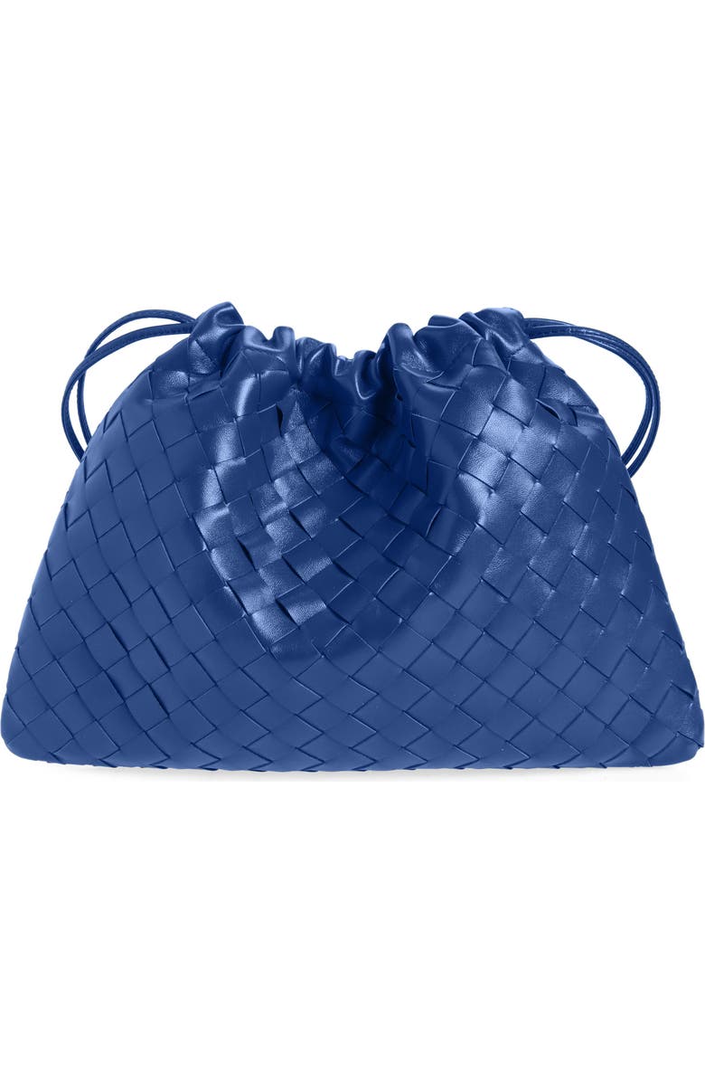 Bottega Veneta Medium Dustbag Intrecciato Leather Shoulder Bag, Main, color, Blue Venezia-Gold