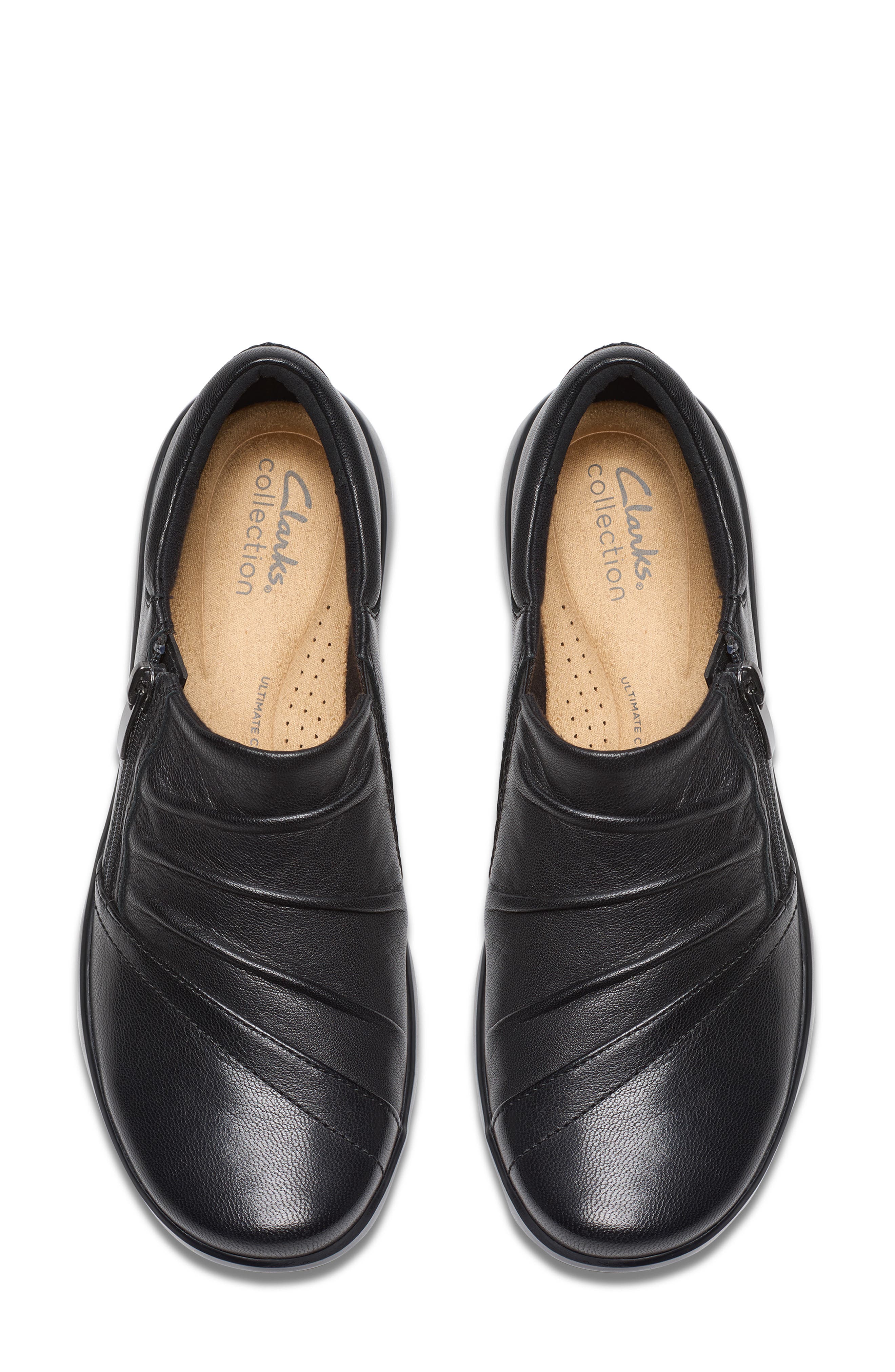 Clarks<sup>®</sup> Kaetlyn Mila Side Zip Loafer, Alternate, color, Black Leather